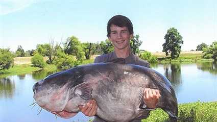 Landon Evans, of Benson, N.C., landed a 117-pound, 8-ounce blue catfish on June 11