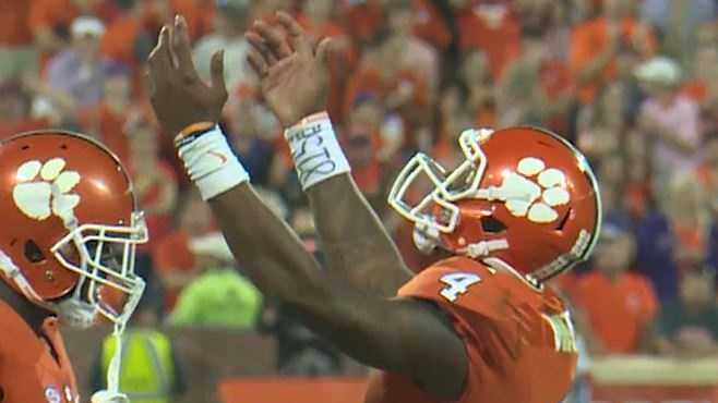 Clemson quarterback Deshaun Watson and linebacker Ben Boulware both won national awards after their performances in the Tigers win over Louisville.
