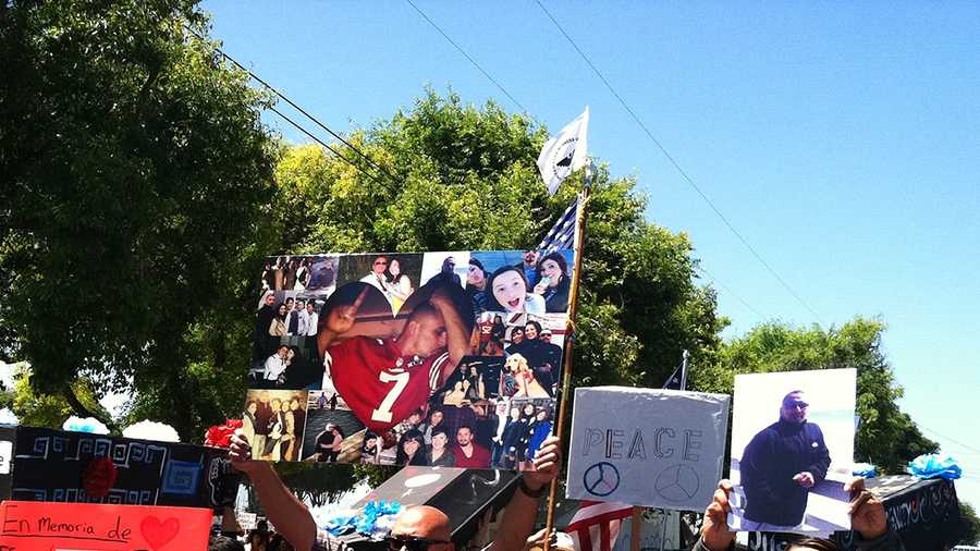Protesters march in East Salinas on May 25 and demand justice after two officer-involved shootings.