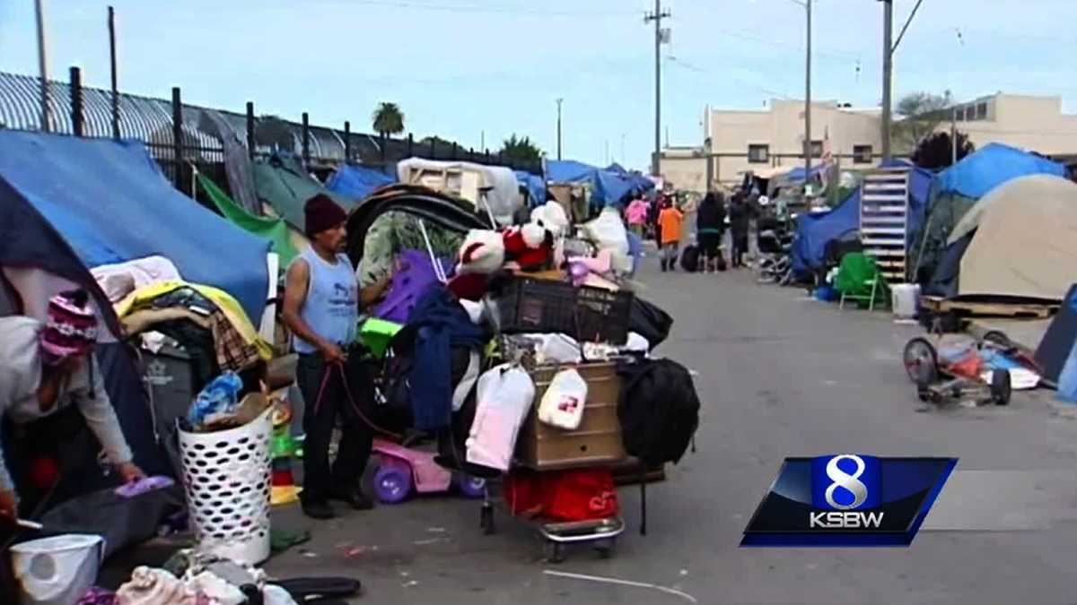 PHOTOS: Protesters block Salinas homeless camp sweep