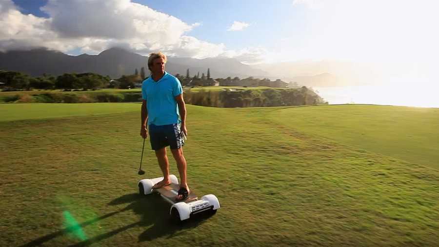 Laird Hamilton surfs the turf on GolfBoard