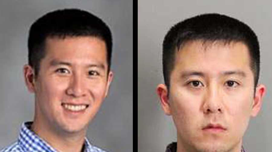 Douglas Le's Gilroy High School staff photo, left, and his mug shot, right.