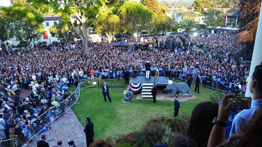 Thousands showed up at Bernie Sanders' rally in Monterey.