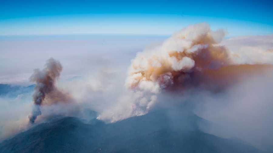 The Soberanes Fire is seen from above on July 25, 2016.