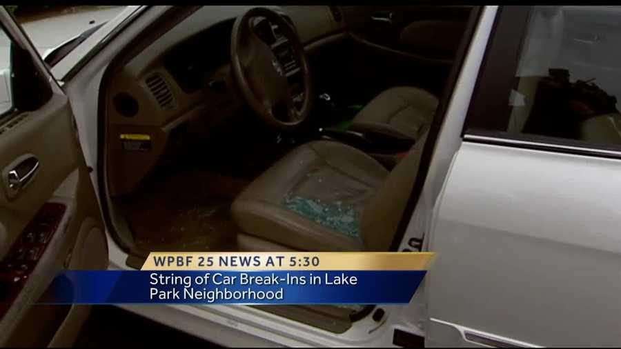 Some residents in Lake Park woke up Monday morning and discovered someone had broken into their vehicles and smashed their front door windows.