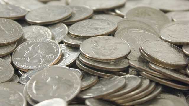 quarters, coins, money