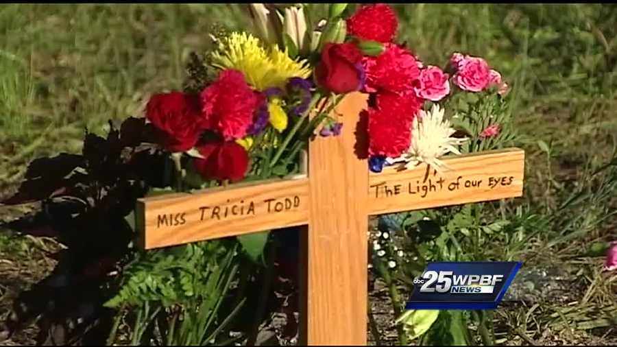 David Todd, the father of homicide victim Tricia Todd, went to the Hungryland Preserve Sunday and built a small memorial at the site where his daughter's partial remains were found Thursday.