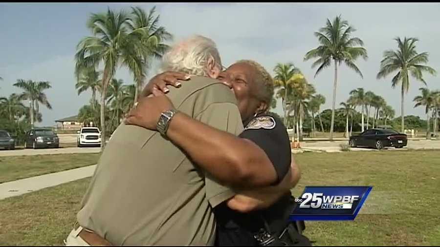 Members of the community welcomed suspended Fort Pierce police Chief Diane Hobley-Burney back with hugs at National Night Out.
