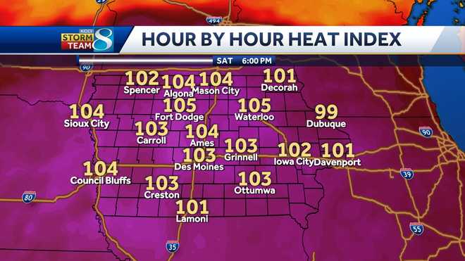 The&#x20;heat&#x20;index&#x20;at&#x20;6&#x20;p.m.&#x20;Saturday,&#x20;Aug.&#x20;16,&#x20;is&#x20;expected&#x20;to&#x20;be&#x20;103.