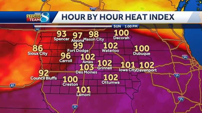 The&#x20;heat&#x20;index&#x20;at&#x20;1&#x20;p.m.&#x20;Sunday,&#x20;Aug.&#x20;17,&#x20;is&#x20;expected&#x20;to&#x20;be&#x20;103.