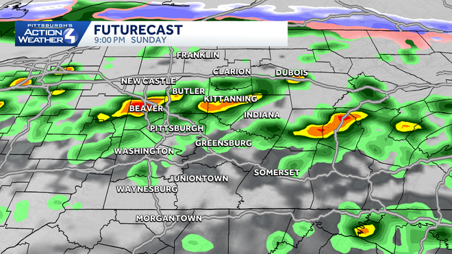 pittsburgh: weekend warm up, alert day sunday afternoon