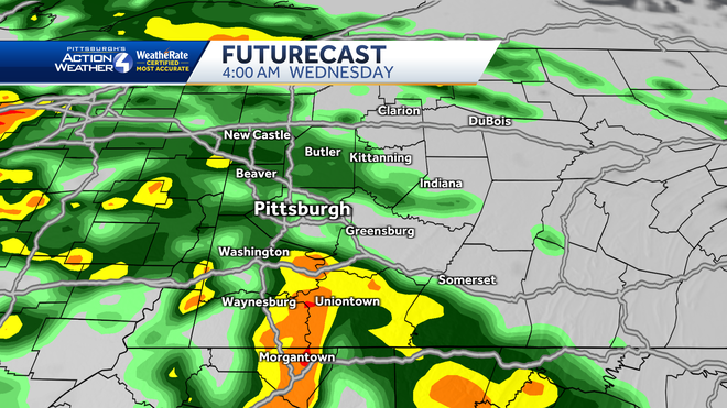 Severe Weather Alert: Heavy rain to impact Pittsburgh region Wednesday