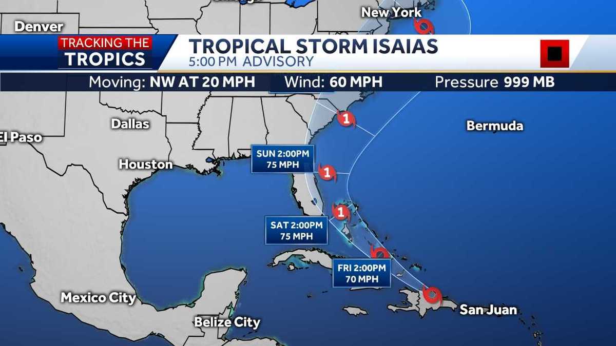 Hurricane Isaias 5 p.m. Advisory: Hurricane Warning for Palm Beach Co ...