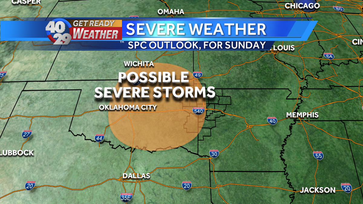 Severe storms possible Sunday night