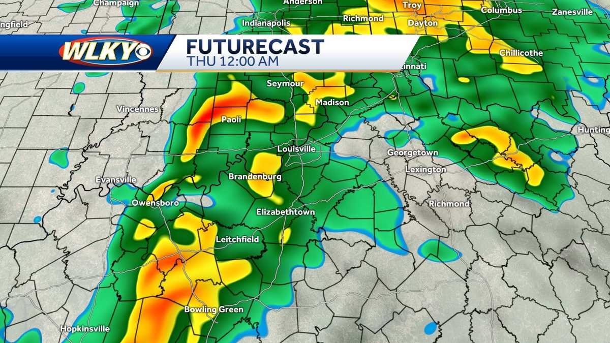 Louisville weather: Soaking rain and storm chances for Wednesday night