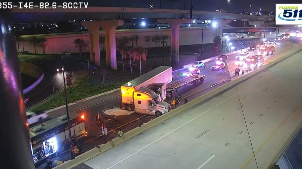 Crash in downtown Orlando shuts down eastbound I-4