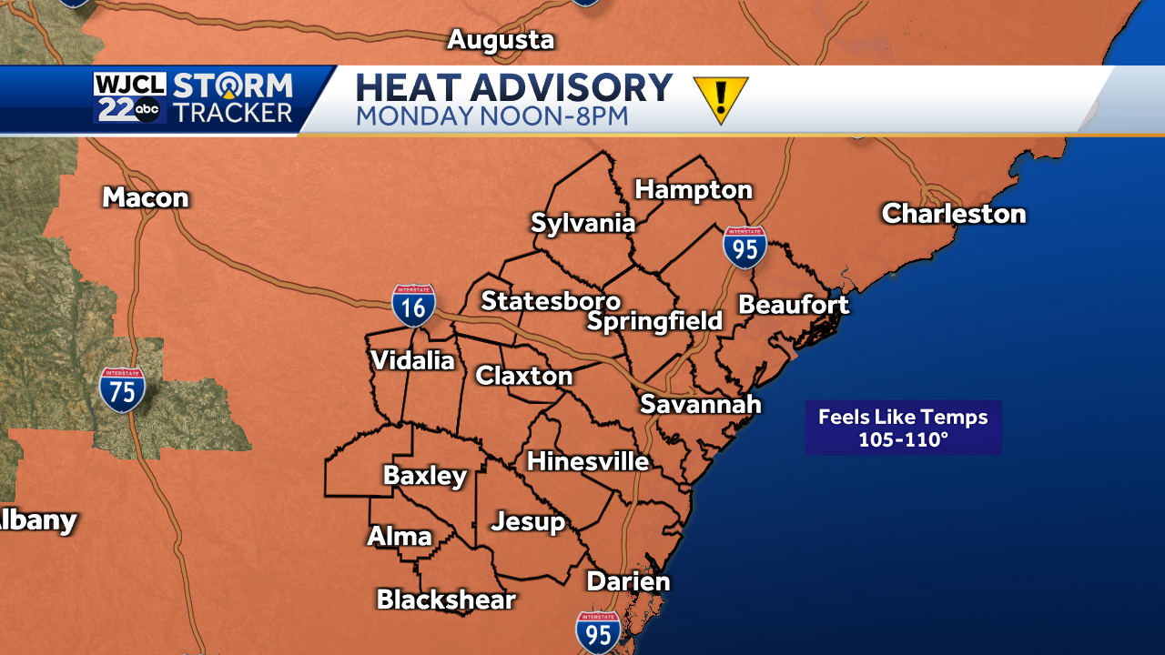 A hot start to the work week with showers and storms moving in - WJCL