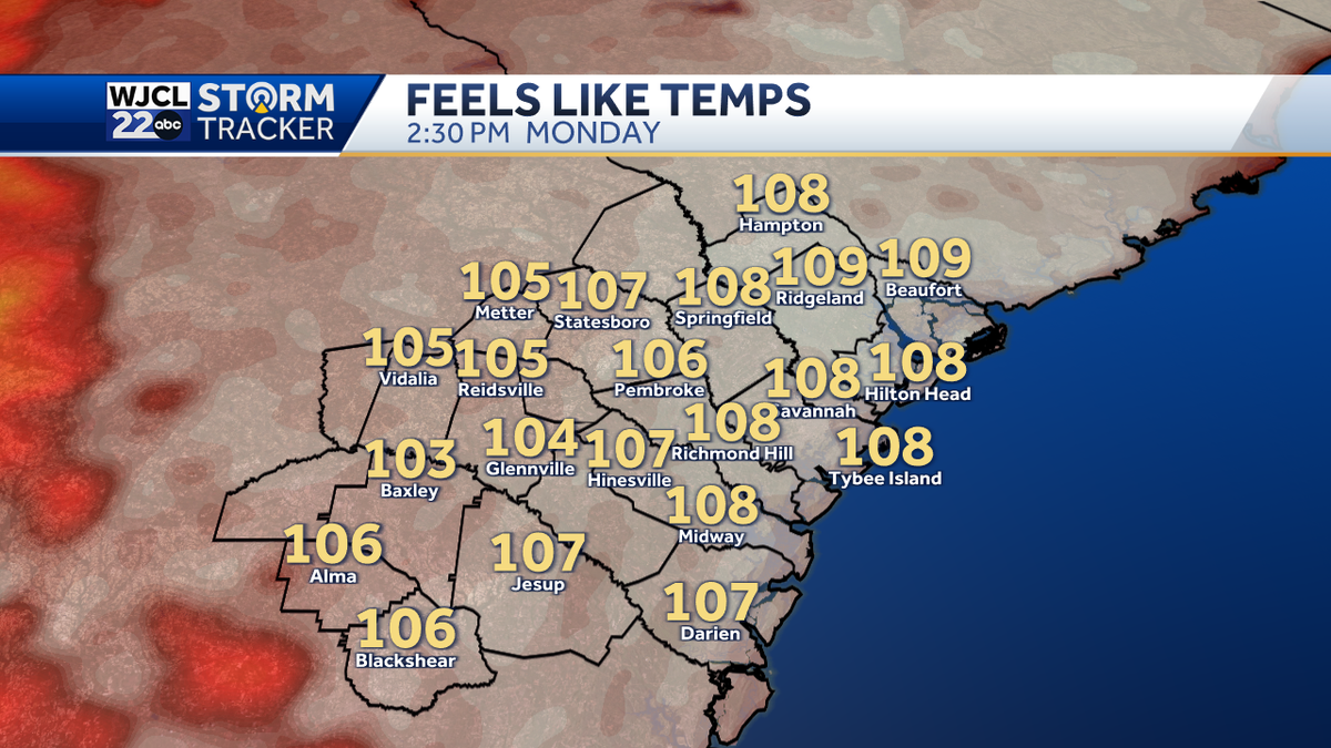 A hot start to the work week with showers and storms moving in - WJCL