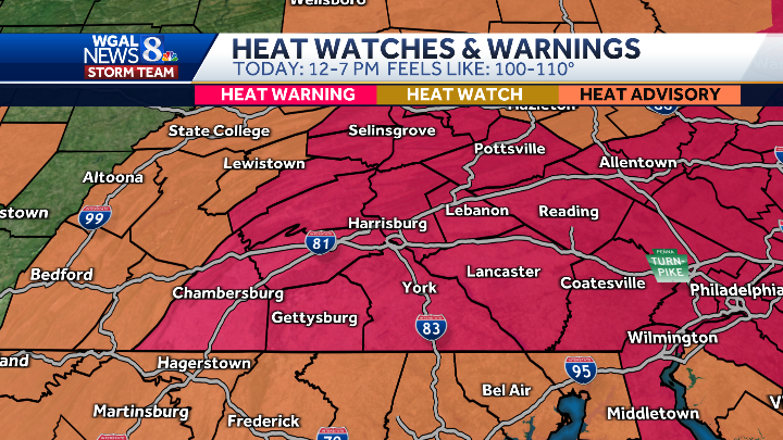 ALERT DAY: Dangerous Heat Today With Few Thunderstorms