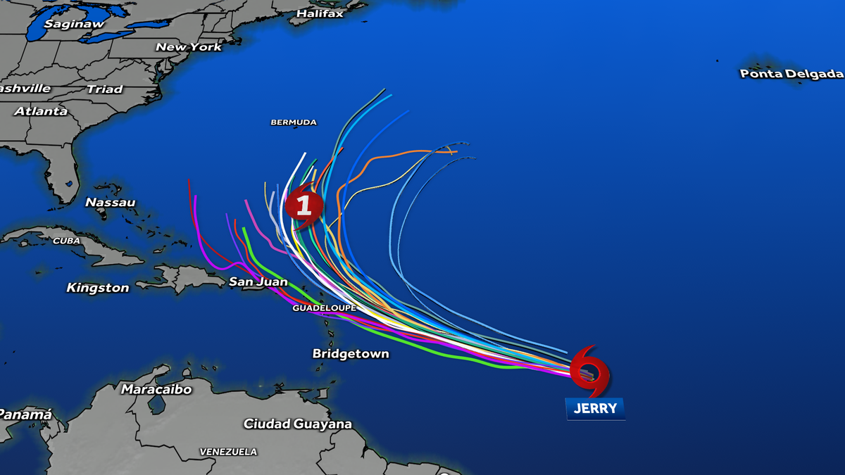 Tropical update on Jerry: Maps, models and forecast cone from the National Hurricane Center