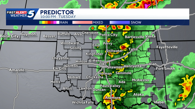 Oklahoma storm risk: Hour-by-hour forecast for Tuesday storms