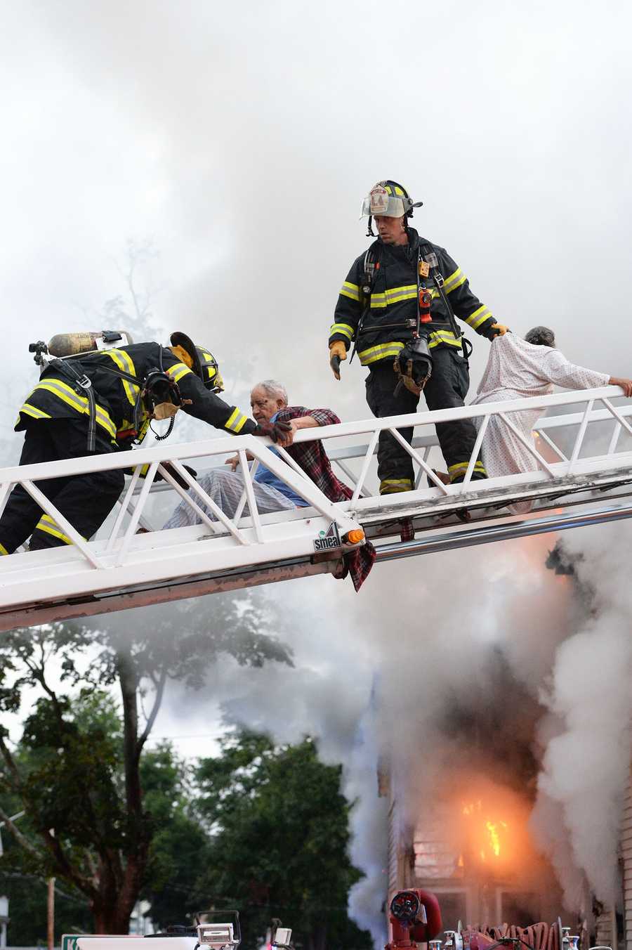 98 Year Old And 95 Year Old Rescued From 3rd Floor During Raging Fire