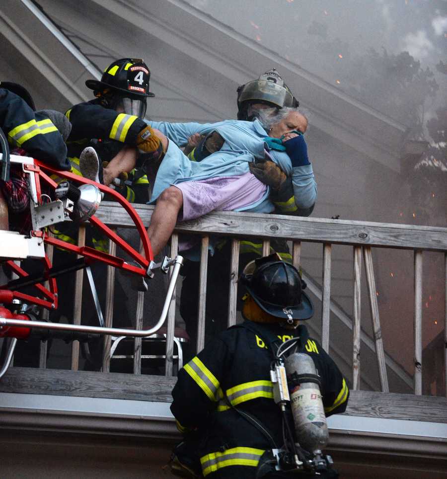 98 Year Old And 95 Year Old Rescued From 3rd Floor During Raging Fire