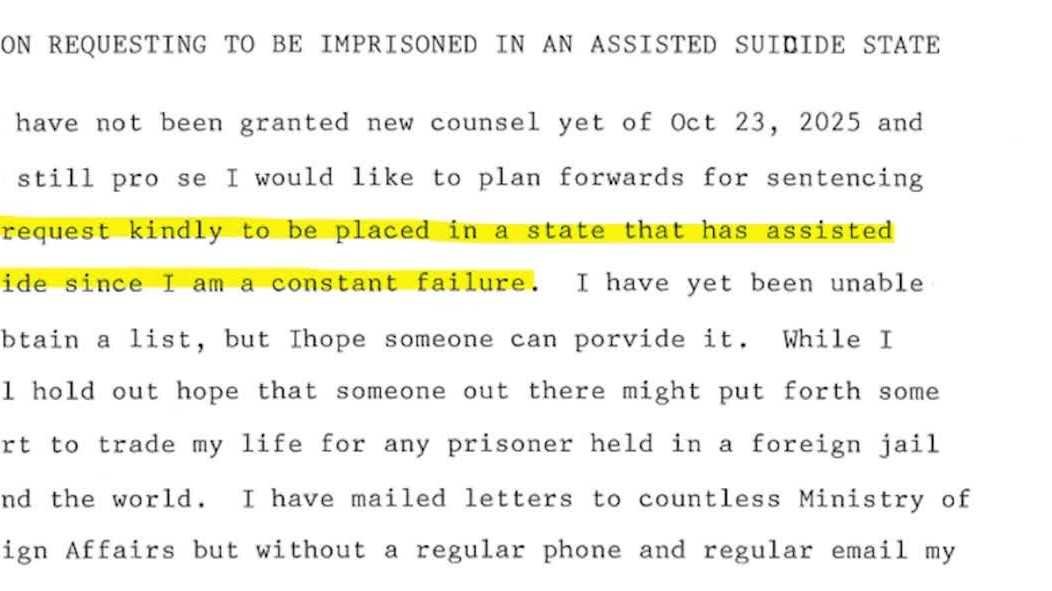 Ryan Routh asks judge to send him to assisted suicide state or trade him to Iran