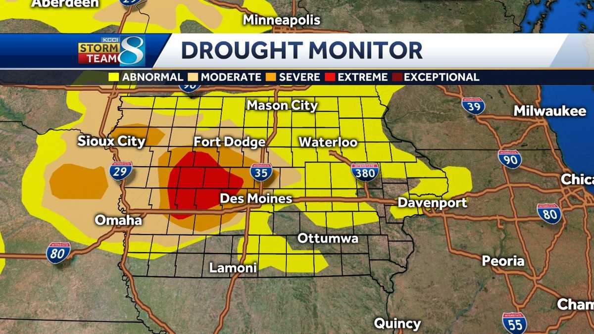 Portions of 11 Iowa counties now in extreme drought