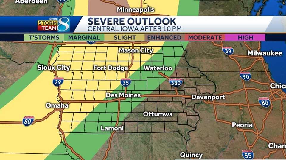 Severe weather outlook: Evening storms could bring strong winds, hail