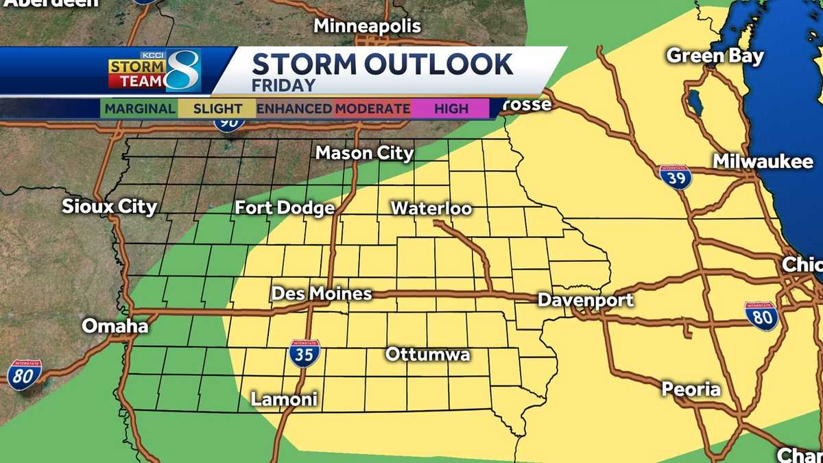 Severe storm outlook changes for Friday