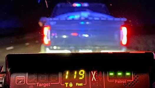 iowa state patrol: driver caught driving 119 mph