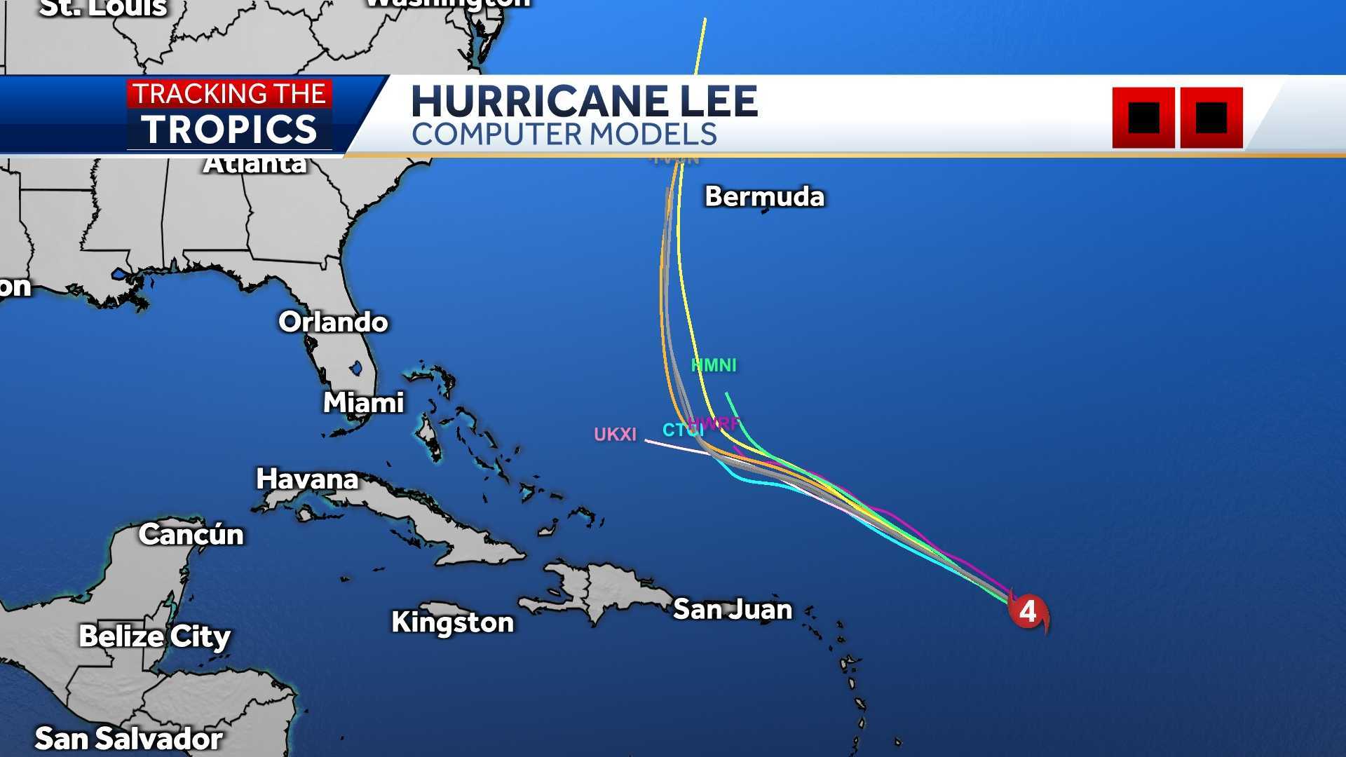 Hurricane Lee: Updated Maps, Spaghetti Models And Paths