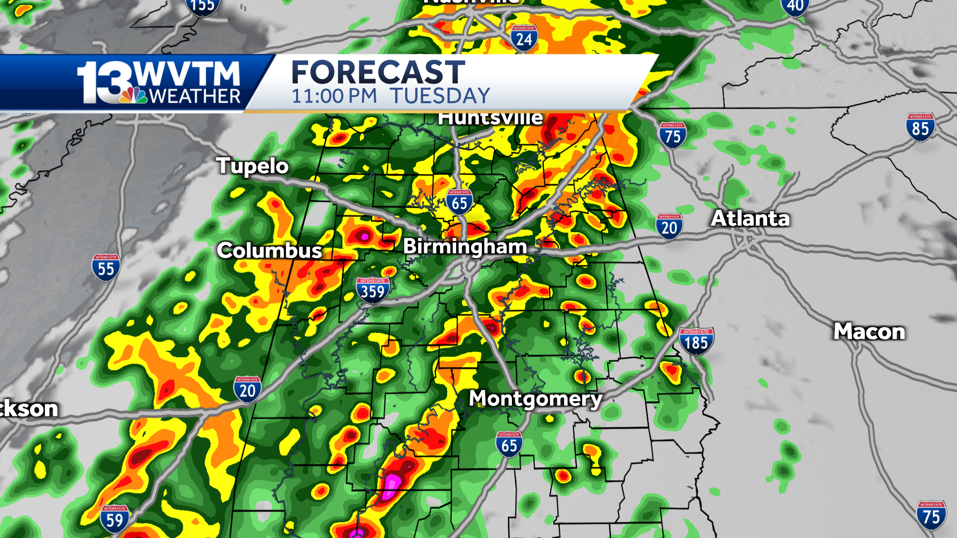 Severe Storms Forecast For Central Alabama This Afternoon