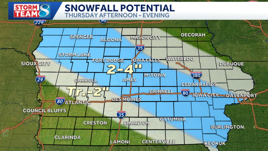 Snow moving in for the afternoon and evening drive