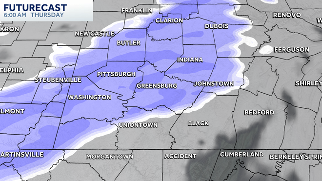 A quick passing cold front will bring flurries to light snow Thursday morning. a quick passing cold front will bring flurries to light snow thursday morning.