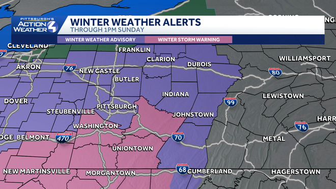 Pittsburgh: Snow and cold prompt Impact Days and a Severe Weather Alert Day