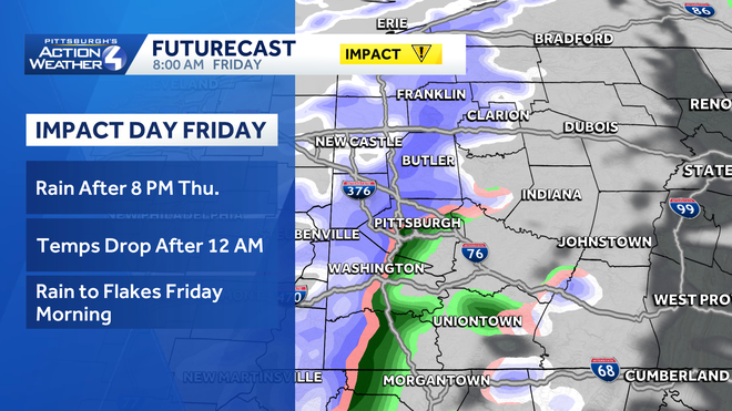 Warmer temperatures, rain showers in Western Pa. Thursday