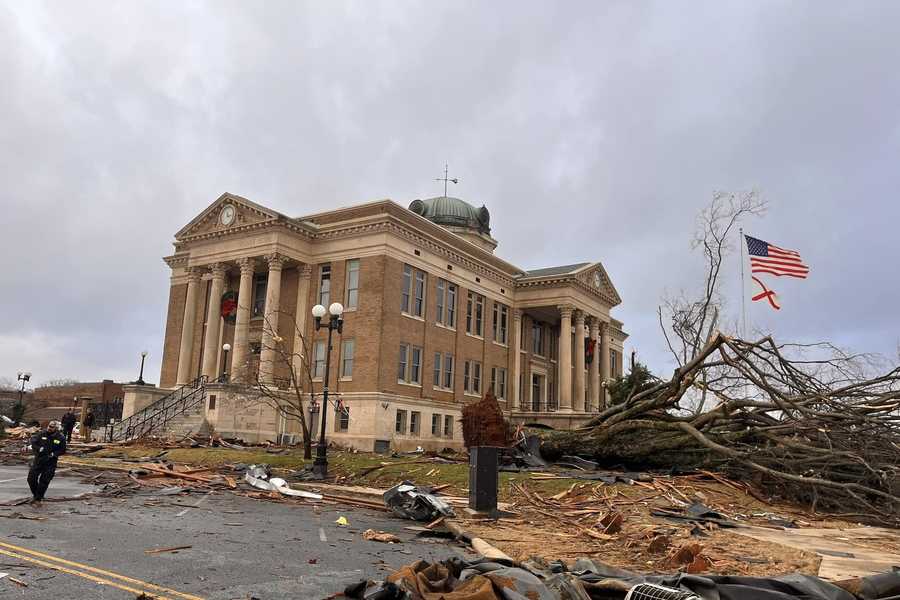 NWS surveying possible tornado damage in Athens, Alabama