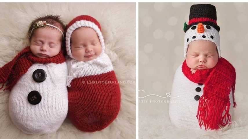 These 17 newborns wearing knitted Christmas outfits will fill your heart  with cheer