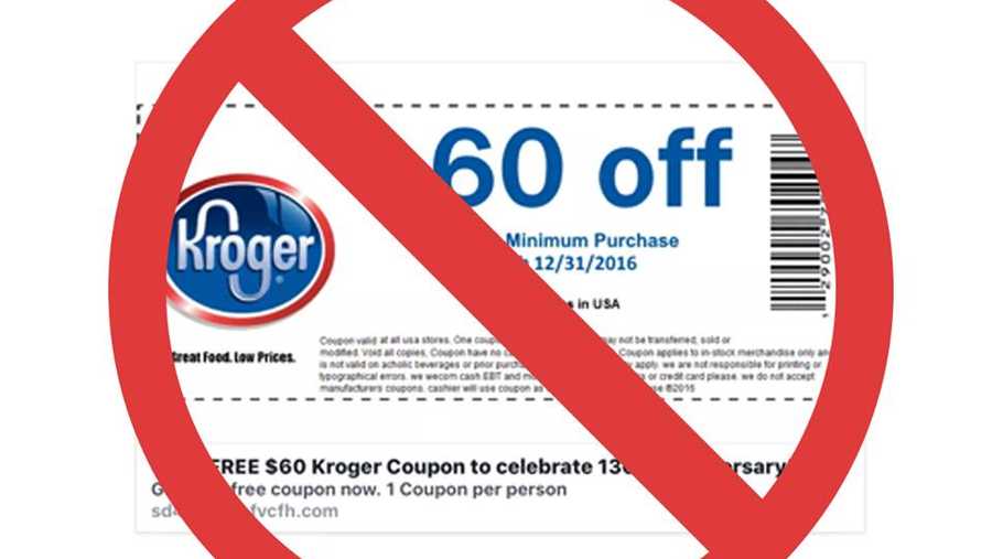 Kroger Warns Of Another Fake Coupon Scam Offering 60 Off