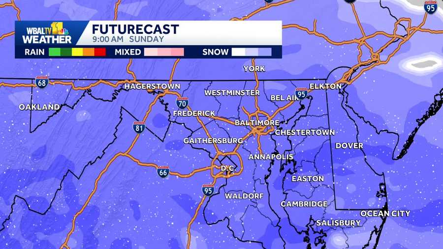 Snow transitions to ice in Baltimore | See forecast timeline