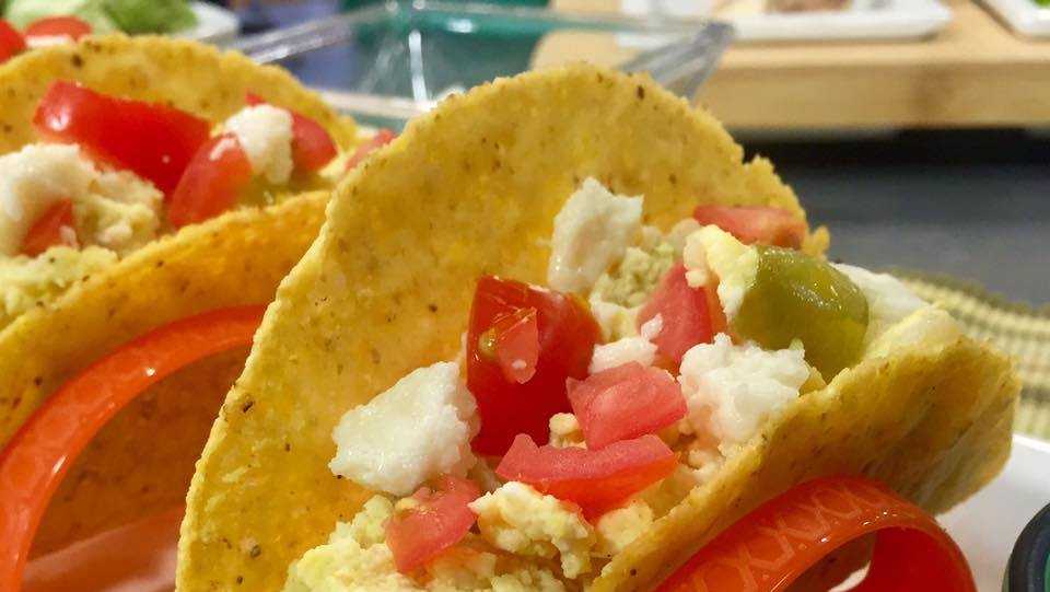 Add more protein to your meal with tomatillo breakfast tacos