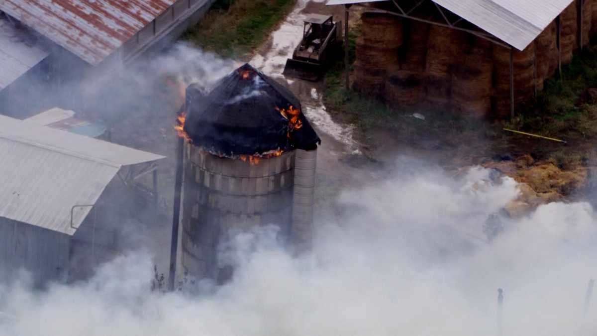 Flames rip through silo as fire burns at Butler County barn