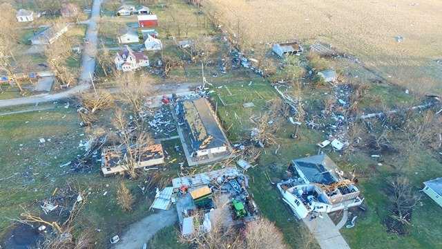 Drone photos show extensive storm damage in Seymour