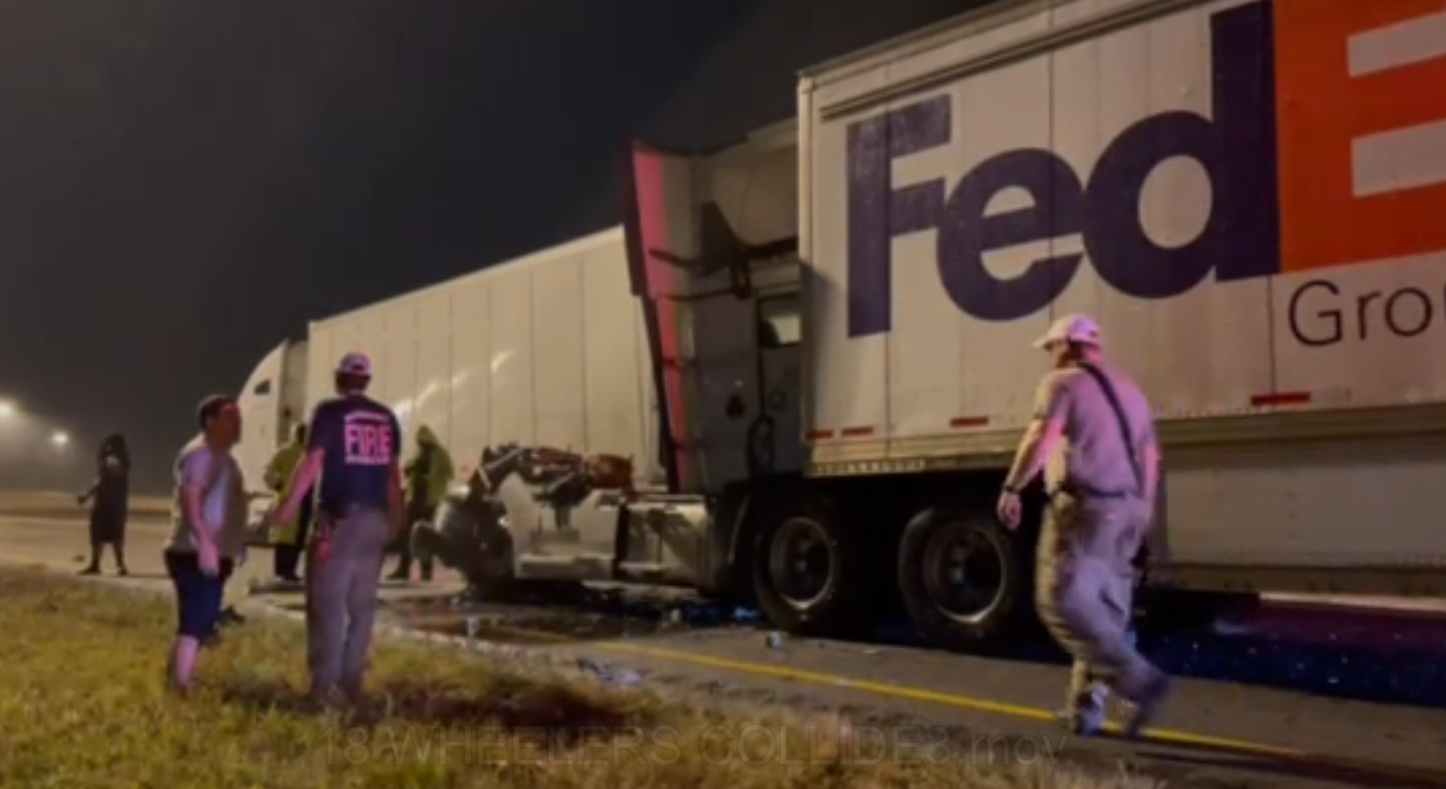 Two Tractor-trailers Collide, Blocking Traffic For Hours