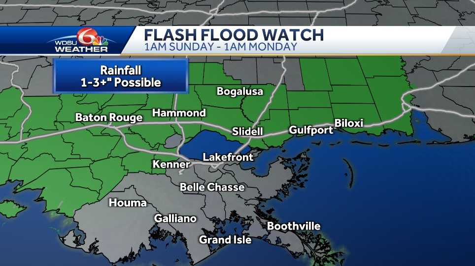 Severe storm potential returns to southeast Louisiana on Sunday