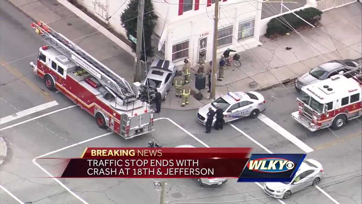 Police searching for man after traffic stop ends with car crashing into ...