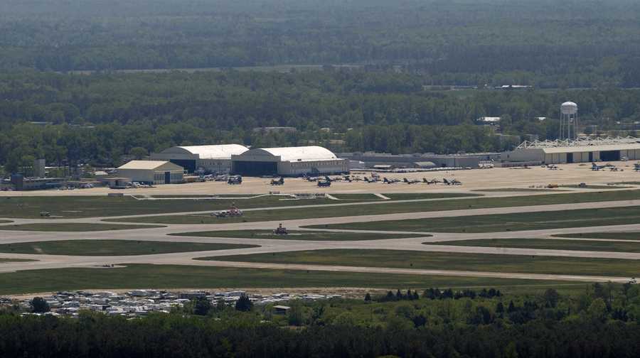Aerial view of Naval Air Station Oceana in Virginia Beach, Virginia on May 9, 2005