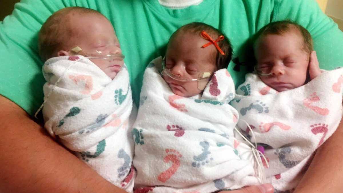 Gallery: Oklahoma couple welcomes rare triplets